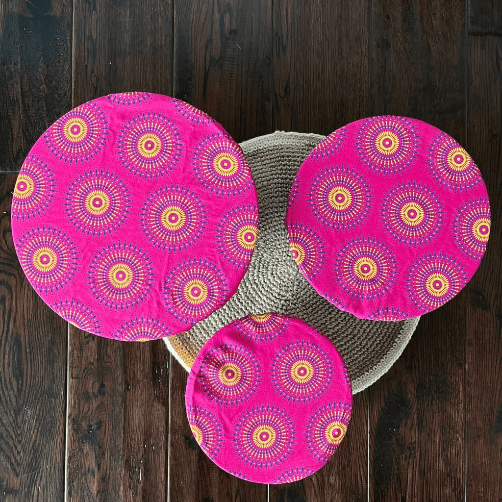 Pink Sun Reusable Bowl Cover set - Handicraft Soul