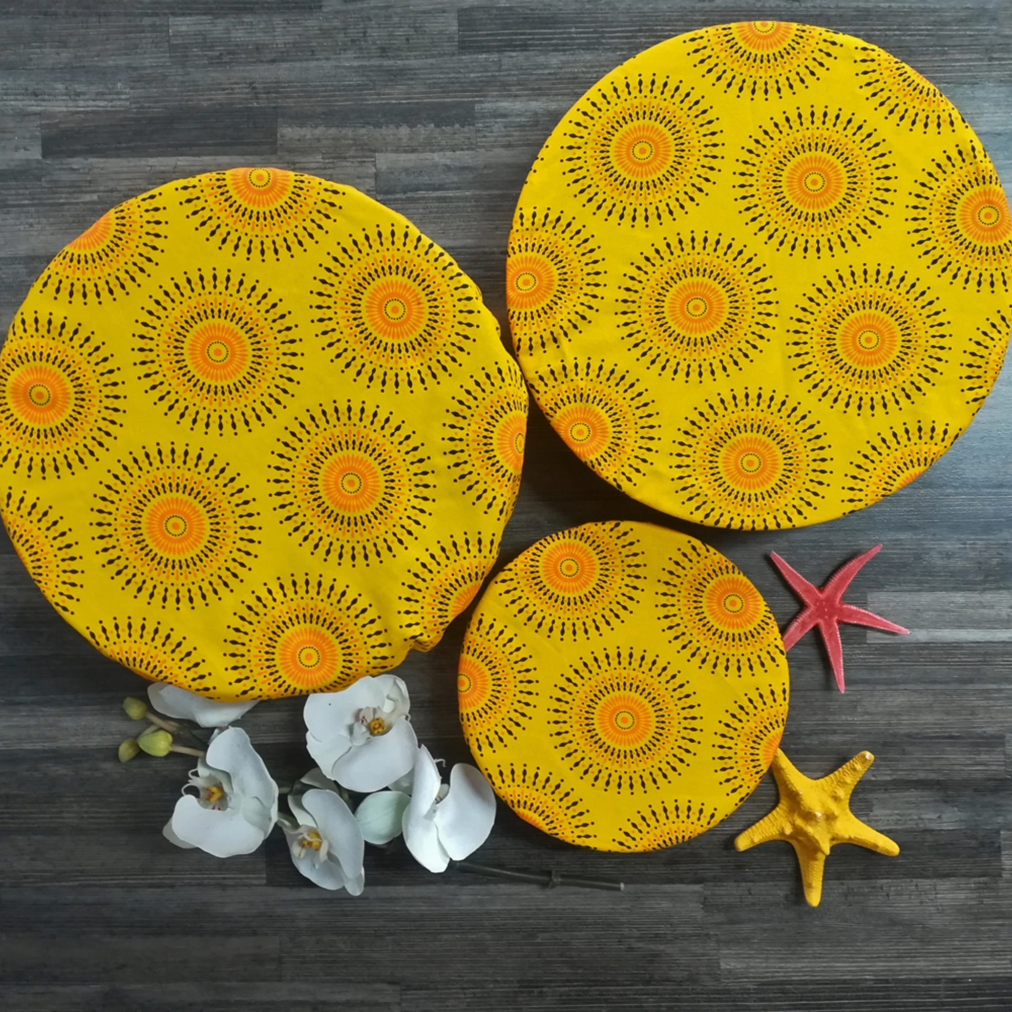 Yellow Sun Reusable Bowl Cover Set - Handicraft Soul